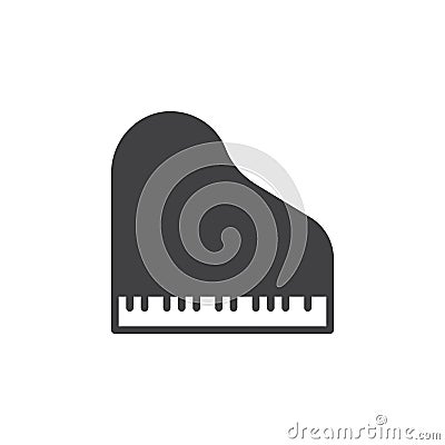 Grand piano icon vector, filled flat sign, solid pictogram isolated on white Vector Illustration