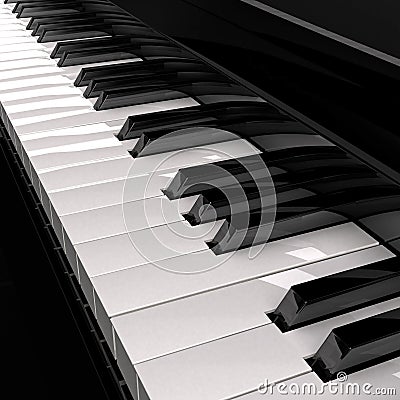 Grand piano keys Stock Photo