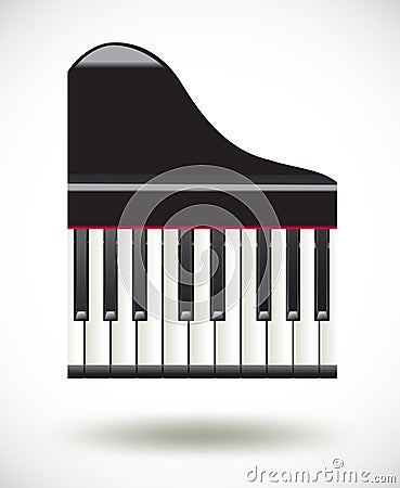 Grand piano keys icon on white background Vector Illustration
