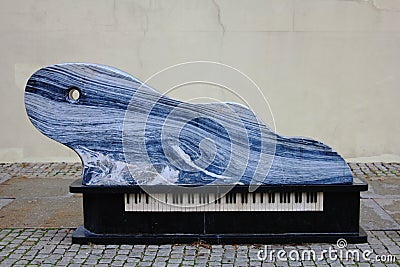 Grand Piano Marble Sculpture Stock Photo