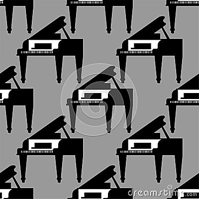 Grand piano pattern seamless. Musical background Vector illustration Vector Illustration