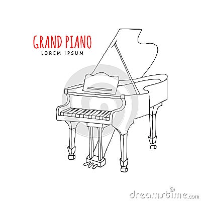 Grand piano vector illustration Vector Illustration