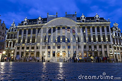 The Grand Place the central square of Brussels on a summer evening Editorial Stock Photo