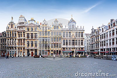 Grand Place square in Brussels, famous tourist destination, Belgium Editorial Stock Photo