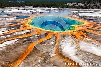 The grand prismatic pool, Yellowstone National Park. Stock Photo