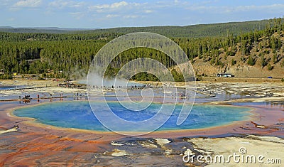 Grand Prismatic Spring in Yellowstone National Park Stock Photo