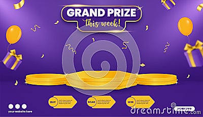 Grand prize contest banner template Vector Illustration