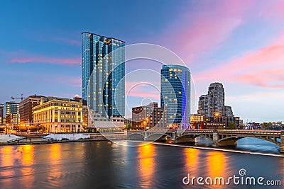 Grand Rapids, Michigan, USA Downtown Skyline Stock Photo