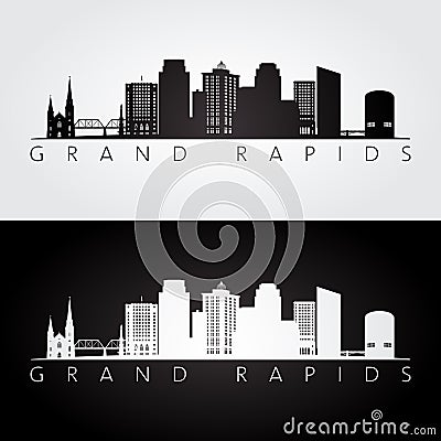 Grand Rapids USA skyline and landmarks silhouette Vector Illustration