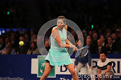 Grand Slam champion Garbine Muguruza of Spain in action during BNP Paribas Showdown 10th Anniversary tennis event Editorial Stock Photo