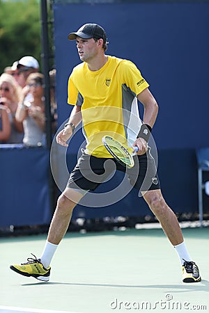 Grand Slam champions Bob Bryan during first round doubles match at US Open 2013 Editorial Stock Photo