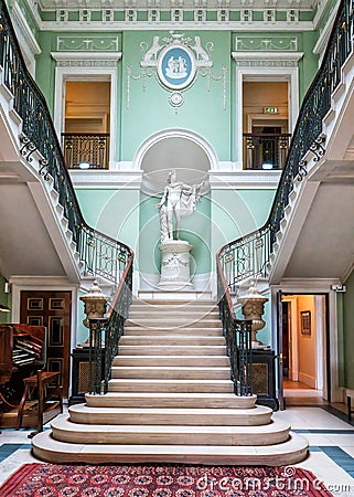 The Imperial Staircase, Sledmere House, Yorkshire, England. Editorial Stock Photo