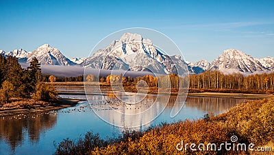 Grand Teton Oxbow Bend Stock Photo