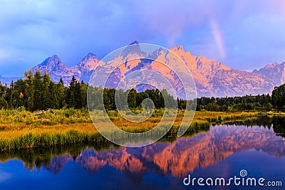 Grand Teton Sunrise Stock Photo