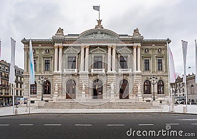 Grand Theatre de Geneve at Place de Neuve - Geneva, Switzerland Stock Photo