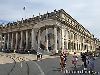 The Grand ThÃ©Ã¢tre de Bordeaux, 18th century theater architecture, Bordeaux, France Editorial Stock Photo