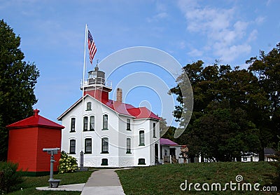 Grand Traverse Lighthouse horizontal Stock Photo