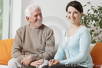 Granddad with his granddaughter Stock Photo