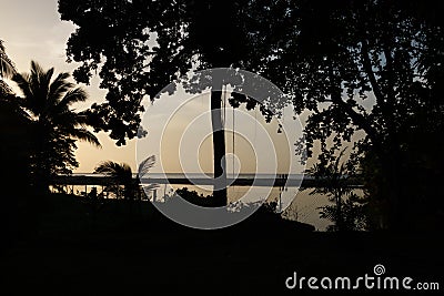 Sunset at Grande Riviere river in Trinidad and Tobago Stock Photo
