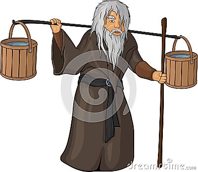 Grandfather with beam Vector Illustration