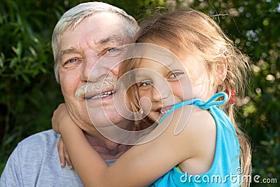 Grandfather with child Stock Photo