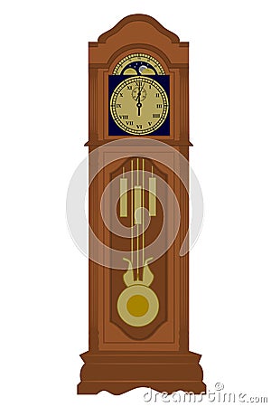 Grandfather clock Vector Illustration