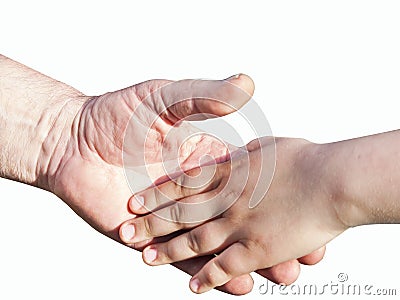 Grandfather and granddaughter holding hands Stock Photo