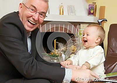 Grandfather with grandson Stock Photo