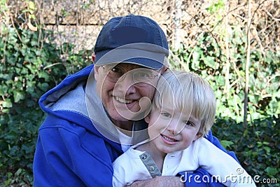 Grandfather and Grandson Stock Photo