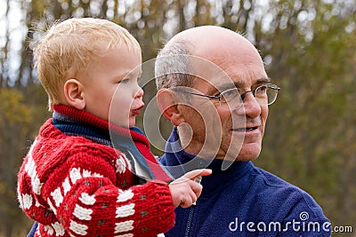 Grandfather and grandson Stock Photo