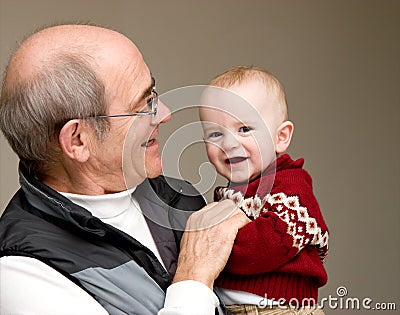 Grandfather with grandson Stock Photo