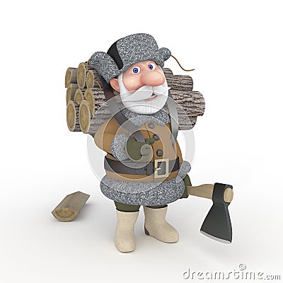 The grandfather with a sledge. Stock Photo