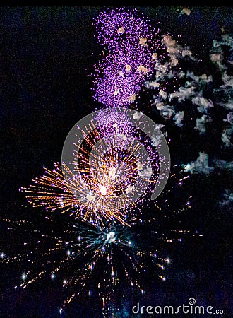 a grandiose fireworks display Stock Photo