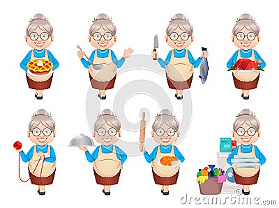 Grandma cartoon character. Happy Grandparents Day Vector Illustration