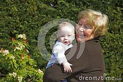 Grandma and grandson Stock Photo