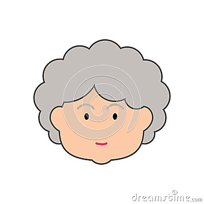 Grandma logo cartoon icon, funny illustration of old woman cartoon, character, vector, illustration Vector Illustration