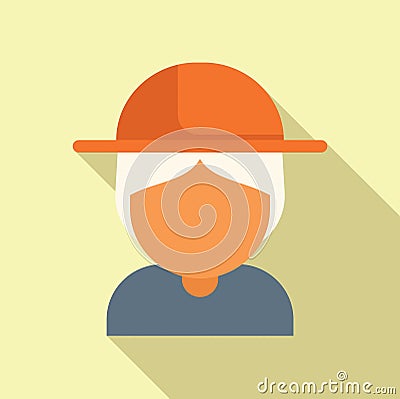 Grandma voyage icon flat vector. Life health safety Stock Photo