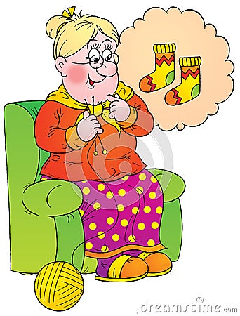 Grandmother Cartoon Illustration