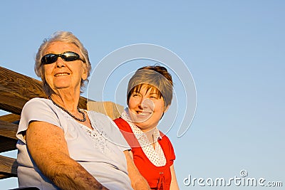 Grandmother and granddaughter Stock Photo
