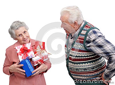 Grandmother and grandfather together Stock Photo