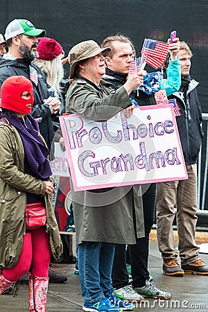 Grandmother Holds Pro Choice Sign At Atlanta Social Justice March Editorial Stock Photo