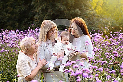 Grandmother, mother and kids. Family generations Stock Photo