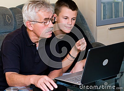 Grandpa and grandson Stock Photo