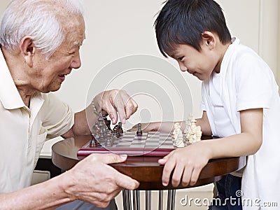 Grandpa and grandson Stock Photo