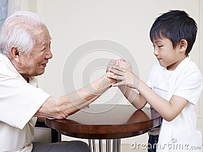 Grandpa and grandson Stock Photo