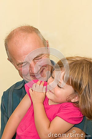 Grandpa little girl Stock Photo