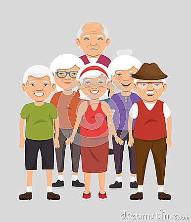 grandparents group avatars characters Cartoon Illustration