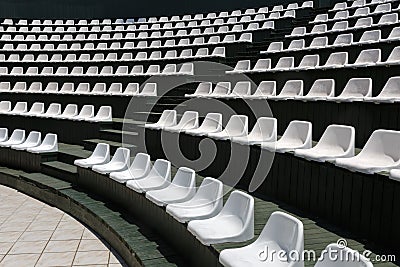 Grandstands of a modern outdoor amphitheater for entertainment Stock Photo