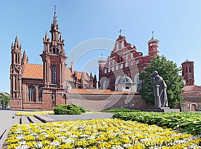 Granite monument to the poet Adam Mickiewicz Editorial Stock Photo