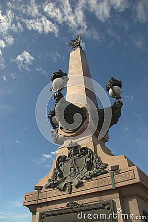 Granite pillar and sky Stock Photo